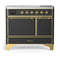 ILVE Majestic III 40-Inch Induction Range with 6 Induction Elements and Solid Door Electric Oven in Matte Graphite with Brass Trim (UMDIB40QNR3MGG)