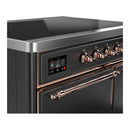 ILVE Majestic III 40-Inch Induction Range with 6 Induction Elements and Solid Door Electric Oven in Matte Graphite with Copper Trim (UMDIB40QNR3MGP)