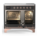 ILVE Majestic III 40-Inch Induction Range with 6 Induction Elements and Solid Door Electric Oven in Matte Graphite with Copper Trim (UMDIB40QNR3MGP)