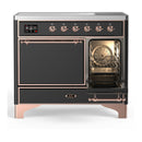ILVE Majestic III 40-Inch Induction Range with 6 Induction Elements and Solid Door Electric Oven in Matte Graphite with Copper Trim (UMDIB40QNR3MGP)