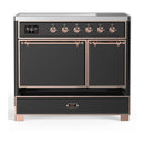 ILVE Majestic III 40-Inch Induction Range with 6 Induction Elements and Solid Door Electric Oven in Matte Graphite with Copper Trim (UMDIB40QNR3MGP)