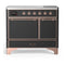 ILVE Majestic III 40-Inch Induction Range with 6 Induction Elements and Solid Door Electric Oven in Matte Graphite with Copper Trim (UMDIB40QNR3MGP)
