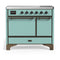 ILVE Majestic III 40-Inch Induction Range with 6 Induction Elements and Solid Door Electric Oven in Mediterranean Mint with Burnished Trim (UMDIB40QNR3MMB)