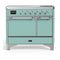 ILVE Majestic III 40-Inch Induction Range with 6 Induction Elements and Solid Door Electric Oven in Mediterranean Mint with Chrome Trim (UMDIB40QNR3MMC)