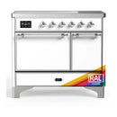 ILVE Majestic III 40-Inch Induction Range with 6 Induction Elements and Solid Door Electric Oven in RAL with Chrome Trim (UMDIB40QNR3RAC)