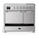 ILVE Majestic III 40-Inch Induction Range with 6 Induction Elements and Solid Door Electric Oven in Stainless Steel with Chrome Trim (UMDIB40QNR3SSC)