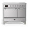 ILVE Majestic III 40-Inch Induction Range with 6 Induction Elements and Solid Door Electric Oven in Stainless Steel with Chrome Trim (UMDIB40QNR3SSC)
