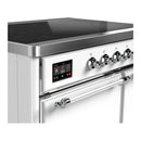 ILVE Majestic III 40-Inch Induction Range with 6 Induction Elements and Solid Door Electric Oven in White with Chrome Trim (UMDIB40QNR3WHC)