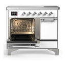 ILVE Majestic III 40-Inch Induction Range with 6 Induction Elements and Solid Door Electric Oven in White with Chrome Trim (UMDIB40QNR3WHC)