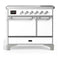 ILVE Majestic III 40-Inch Induction Range with 6 Induction Elements and Solid Door Electric Oven in White with Chrome Trim (UMDIB40QNR3WHC)