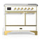 ILVE Majestic III 40-Inch Induction Range with 6 Induction Elements and Solid Door Electric Oven in White with Brass Trim (UMDIB40QNR3WHG)