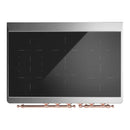ILVE Majestic III 40-Inch Induction Range with 6 Induction Elements and Solid Door Electric Oven in White with Copper Trim (UMDIB40QNR3WHP)