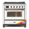 ILVE 36-Inch Majestic II induction Range with 5 Elements - 3.5 cu. ft. Oven in Custom RAL with Bronze Trim  (UMI09NS3RAB)