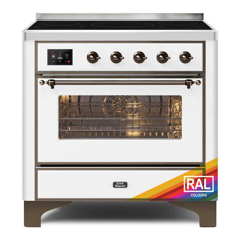 ILVE 36-Inch Majestic II induction Range with 5 Elements - 3.5 cu. ft. Oven - Bronze Trim - Custom RAL Color (UMI09NS3RALB)