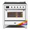 ILVE 36-Inch Majestic II induction Range with 5 Elements - 3.5 cu. ft. Oven in Custom RAL with Chrome Trim (UMI09NS3RALC)