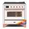 ILVE 36-Inch Majestic II induction Range with 5 Elements - 3.5 cu. ft. Oven - Copper Trim in Custom RAL Color (UMI09NS3RAP)