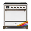 ILVE 36-Inch Majestic II induction Range with 5 Elements - 3.5 cu. ft. Oven - Solid Door in Custom RAL with Bronze Trim (UMI09QNS3RAB)