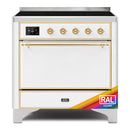 ILVE 36-Inch Majestic II induction Range with 5 Elements - 3.5 cu. ft. Oven - Solid Door - Custom RAL Color with Brass Trim (UMI09QNS3RAG)
