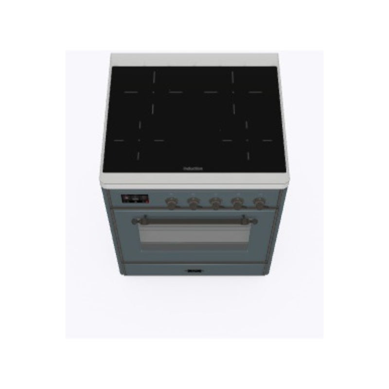 ILVE 30-Inch Majestic II induction Range with 4 Elements - 4 cu. ft. Oven in Blue Grey with Bronze Trim (UMI30NE3BGB)