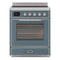 ILVE 30-Inch Majestic II induction Range with 4 Elements - 4 cu. ft. Oven in Blue Grey with Chrome Trim (UMI30NE3BGC)