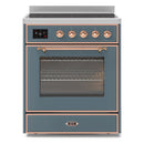 ILVE 30-Inch Majestic II induction Range with 4 Elements - 4 cu. ft. Oven in Blue Grey with Copper Trim (UMI30NE3BGP)