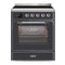 ILVE 30-Inch Majestic II induction Range with 4 Elements - 4 cu. ft. Oven - Chrome Trim in Matte Graphite (UMI30NE3MGC)