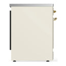 ILVE Majestic III 30-Inch Induction Range with 4 Induction Elements and Triple Glass Door Electric Oven in Antique White with Brass Trim (UMIB30NR3AWG)