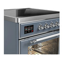 ILVE Majestic III 30-Inch Induction Range with 4 Induction Elements and Triple Glass Door Electric Oven in Blue Grey with Chrome Trim (UMIB30NR3BGC)