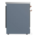 ILVE Majestic III 30-Inch Induction Range with 4 Induction Elements and Triple Glass Door Electric Oven in Blue Grey with Copper Trim (UMIB30NR3BGP)
