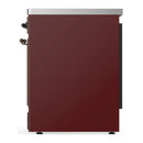 ILVE Majestic III 30-Inch Induction Range with 4 Induction Elements and Triple Glass Door Electric Oven in Burgundy with Burnished Trim (UMIB30NR3BUB)