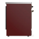 ILVE Majestic III 30-Inch Induction Range with 4 Induction Elements and Triple Glass Door Electric Oven in Burgundy with Burnished Trim (UMIB30NR3BUB)