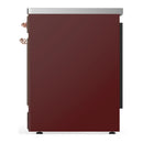 ILVE Majestic III 30-Inch Induction Range with 4 Induction Elements and Triple Glass Door Electric Oven in Burgundy with Copper Trim (UMIB30NR3BUP)