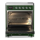 ILVE Majestic III 30-Inch Induction Range with 4 Induction Elements and Triple Glass Door Electric Oven in Emerald Green with Chrome Trim (UMIB30NR3EGC)