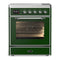ILVE Majestic III 30-Inch Induction Range with 4 Induction Elements and Triple Glass Door Electric Oven in Emerald Green with Chrome Trim (UMIB30NR3EGC)