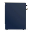 ILVE Majestic III 30-Inch Induction Range with 4 Induction Elements and Triple Glass Door Electric Oven in Mightnight Blue with Burnished Trim (UMIB30NR3MBB)