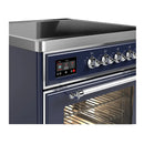 ILVE Majestic III 30-Inch Induction Range with 4 Induction Elements and Triple Glass Door Electric Oven in Mightnight Blue with Chrome Trim (UMIB30NR3MBC)