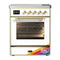 ILVE Majestic III 30-Inch Induction Range with 4 Induction Elements and Triple Glass Door Electric Oven in RAL with Brass Trim (UMIB30NR3RAG)