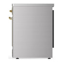 ILVE Majestic III 30-Inch Induction Range with 4 Induction Elements and Triple Glass Door Electric Oven in Stainless Steel with Brass Trim (UMIB30NR3SSG)