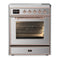 ILVE Majestic III 30-Inch Induction Range with 4 Induction Elements and Triple Glass Door Electric Oven in Stainless Steel with Copper Trim (UMIB30NR3SSP)