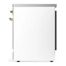 ILVE Majestic III 30-Inch Induction Range with 4 Induction Elements and Triple Glass Door Electric Oven in White with Brass Trim (UMIB30NR3WHG)
