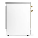 ILVE Majestic III 30-Inch Induction Range with 4 Induction Elements and Triple Glass Door Electric Oven in White with Brass Trim (UMIB30NR3WHG)
