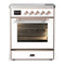 ILVE Majestic III 30-Inch Induction Range with 4 Induction Elements and Triple Glass Door Electric Oven in White with Copper Trim (UMIB30NR3WHP)