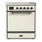 ILVE Majestic III 30-Inch Induction Range with 4 Induction Elements and Solid Door Electric Oven in Antique White with Burnished Trim (UMIB30QNR3AWB)