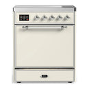 ILVE Majestic III 30-Inch Induction Range with 4 Induction Elements and Solid Door Electric Oven in Antique White with Chrome Trim (UMIB30QNR3AWC)