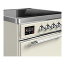 ILVE Majestic III 30-Inch Induction Range with 4 Induction Elements and Solid Door Electric Oven in Antique White with Chrome Trim (UMIB30QNR3AWC)