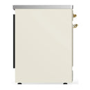 ILVE Majestic III 30-Inch Induction Range with 4 Induction Elements and Solid Door Electric Oven in Antique White with Brass Trim (UMIB30QNR3AWG)