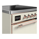 ILVE Majestic III 30-Inch Induction Range with 4 Induction Elements and Solid Door Electric Oven in Antique White with Copper Trim (UMIB30QNR3AWP)