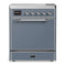 ILVE Majestic III 30-Inch Induction Range with 4 Induction Elements and Solid Door Electric Oven in Blue Grey with Chrome Trim (UMIB30QNR3BGC)