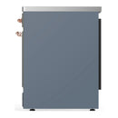 ILVE Majestic III 30-Inch Induction Range with 4 Induction Elements and Solid Door Electric Oven in Blue Grey with Copper Trim (UMIB30QNR3BGP)