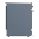 ILVE Majestic III 30-Inch Induction Range with 4 Induction Elements and Solid Door Electric Oven in Blue Grey with Copper Trim (UMIB30QNR3BGP)